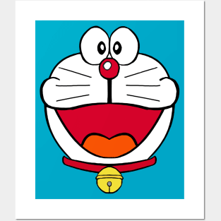 Doraemon face cat Posters and Art